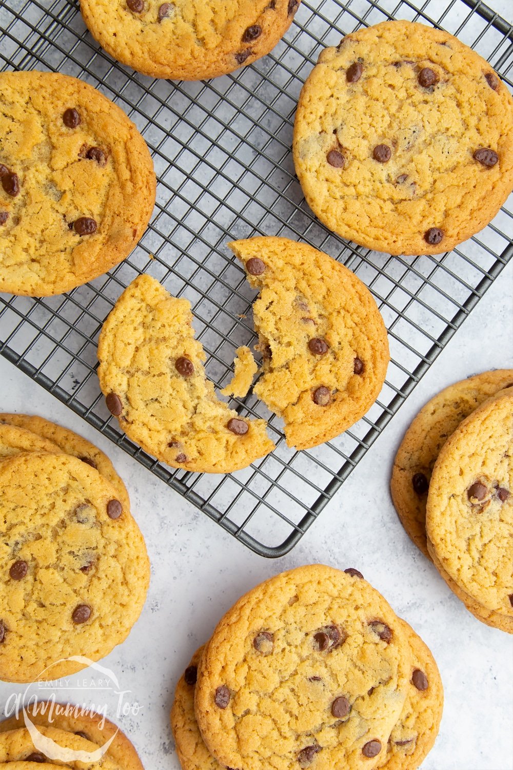 A selection of large dairy free chocolate chip cookies