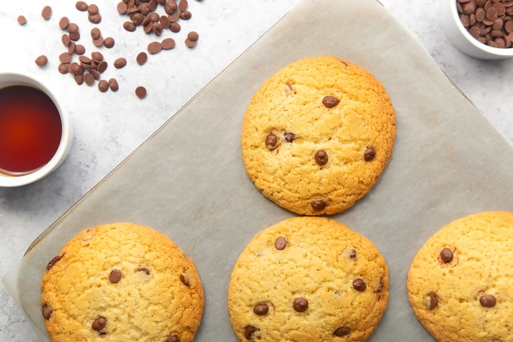 Baked dairy free chocolate chip cookies