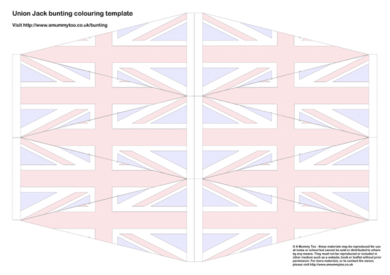 Colour and cut out Union Jack bunting template - A Mummy Too