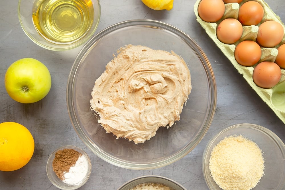 Spiced rum frosting in a bowl