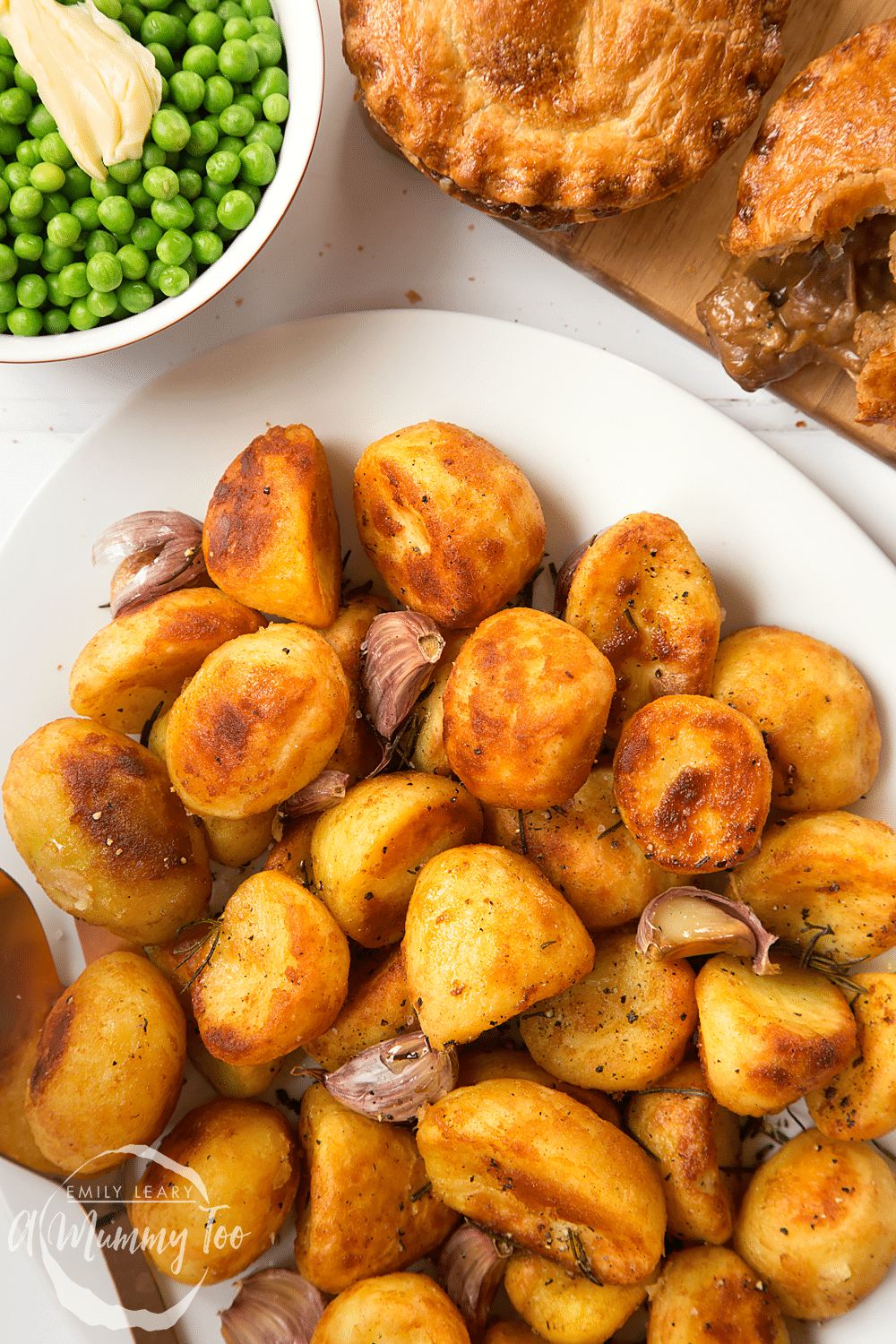 Completed how to make frozen roast potatoes taste better served alongside some peas and pies.