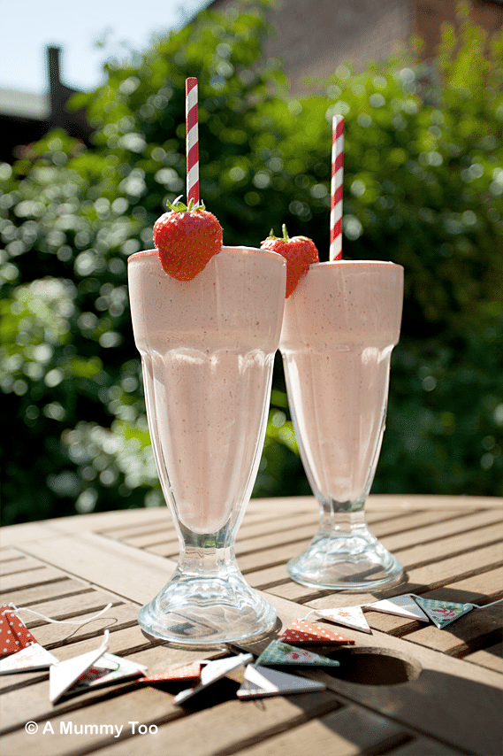 Two ingredient strawberry milkshake