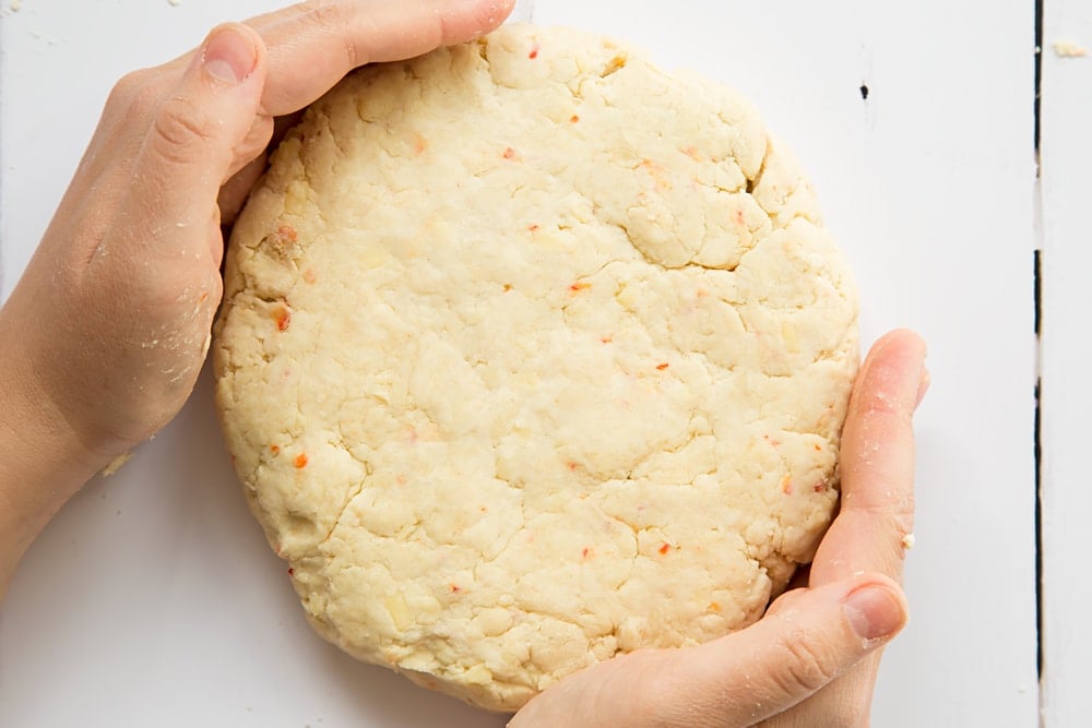 Chilli cheese savoury scones dough