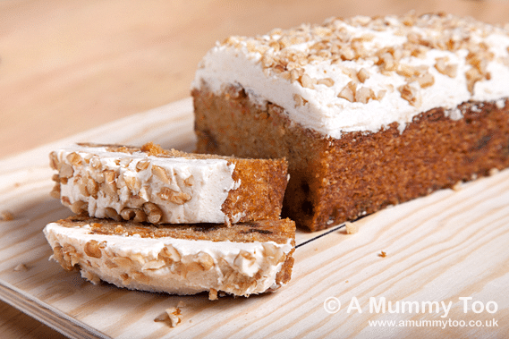 Vegan carrot and date loaf with cinnamon walnut frosting ...