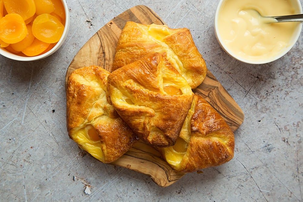 Allow your apricot custard Danish pastries to cool