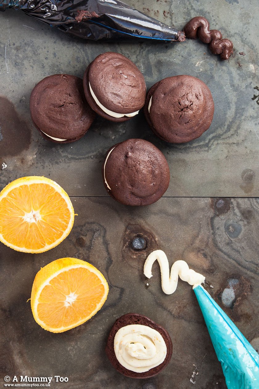 Chocolate orange whoopie pies - here's how to make these sweet, chocolatey treats