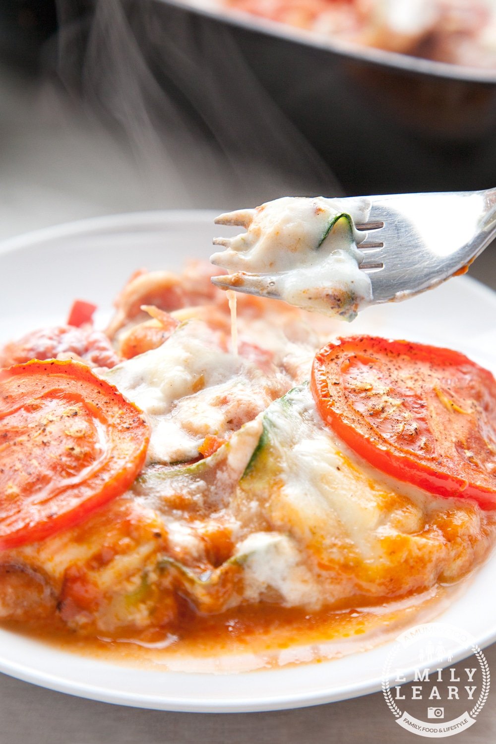 Serve your tomato and courgette mozzarella bake and enjoy!