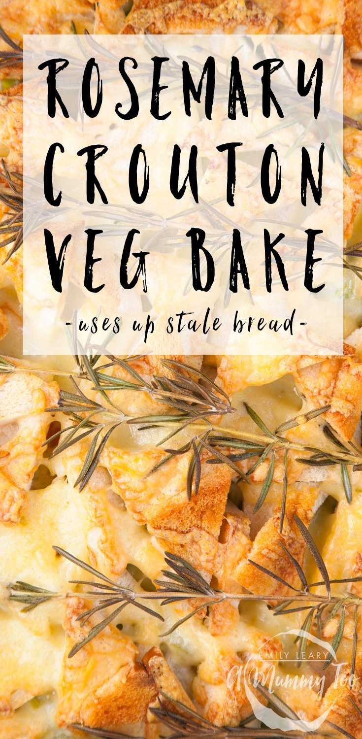This cheesy vegetable bake is a great way to use up stale bread, and it's totally delicious. Find the recipe at amummytoo.co.uk #recipe #reducewaste #vegetarian