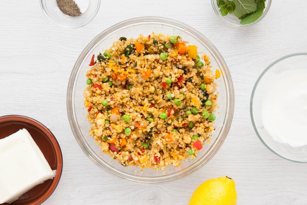 Cooked couscous with vegetables