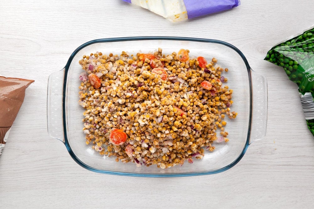 Creamy spiced lentils in a dish
