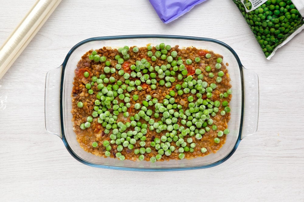 Top your lentils with frozen peas
