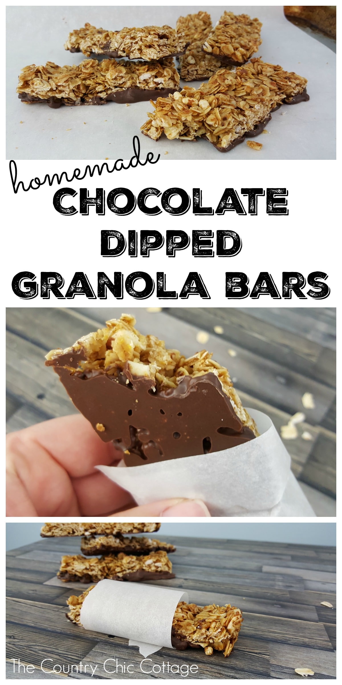 chocolate dipped granola bars by the country chic cottage