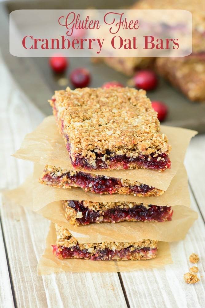 gluten free cranberry oat bars by almost supermom