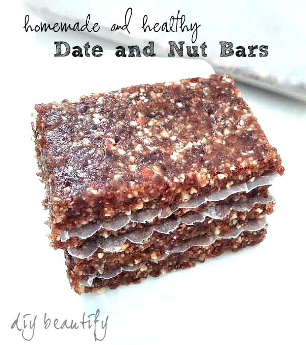 homemade date and nut bars by diy beautify