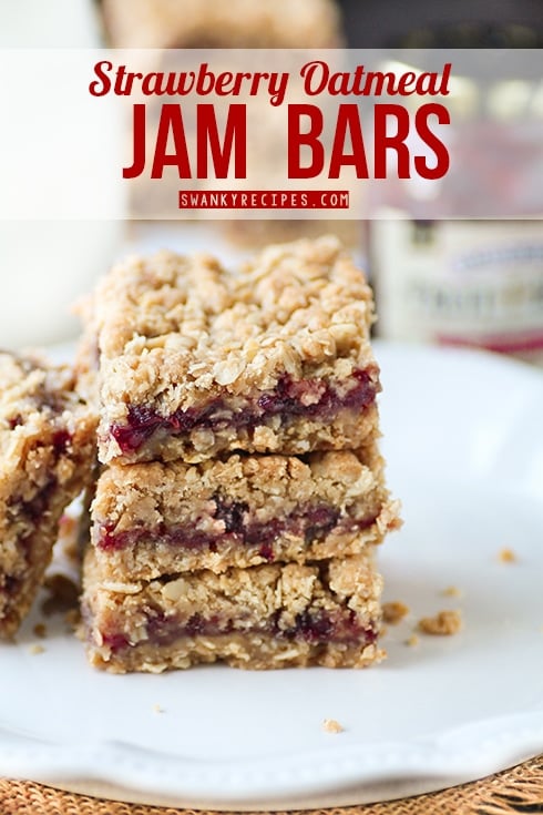 strawberry oatmeal jam bars by swanky recipes