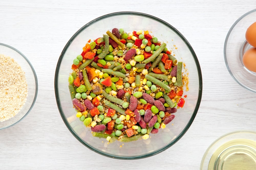 Frozen quinoa mix in a bowl
