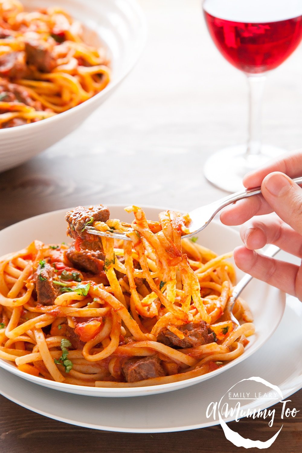 A lovely serving of beef ragu linguine. With soft shin and leg cuts of beef which are cheaper but perfect for those incredible slow-cooked meals.