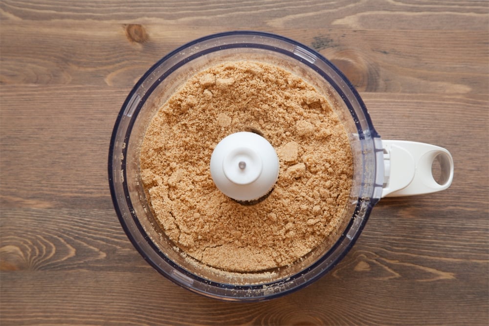 Digestive biscuits, blitzed to a crumb in a food processor. 