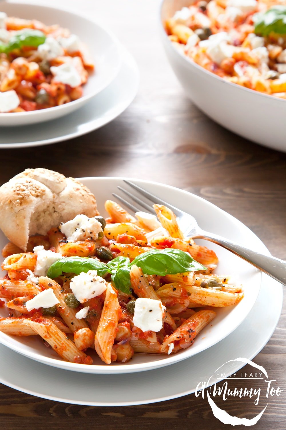 Try this pretty pasta dish of fresh-tasting tomatoes, protein-rich chickpeas and joyous little bursts of sharp capers.