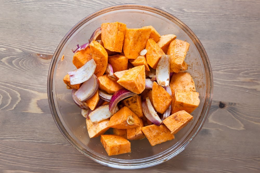 Marinated vegetables in a bowl