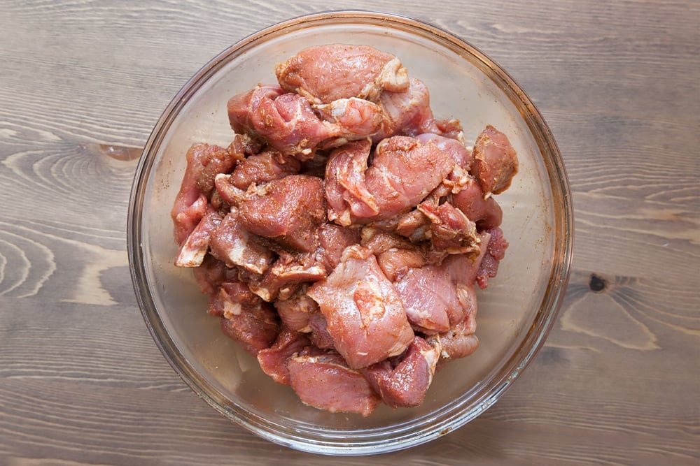 Marinated lamb, ready for your slow cooked lamb and sweet potato casserole