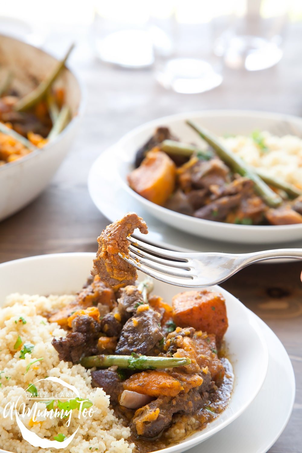 You'll love this deliciously warming casserole, made with sweet potato, lamb and green beans, gently spiced with Moroccan notes and slow cooked until the lamb melts in the mouth.