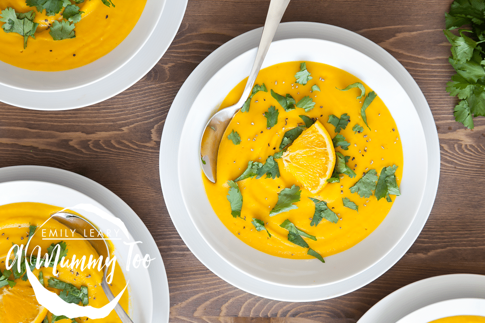 This carrot and orange soup is packed with goodness, full of flavour and fun to make. You can thicken or thin it to your preference, and it's happy in the freezer.