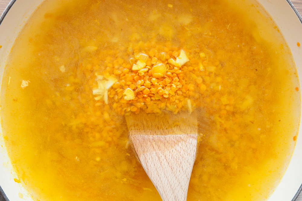 Simmering your carrot and orange soup