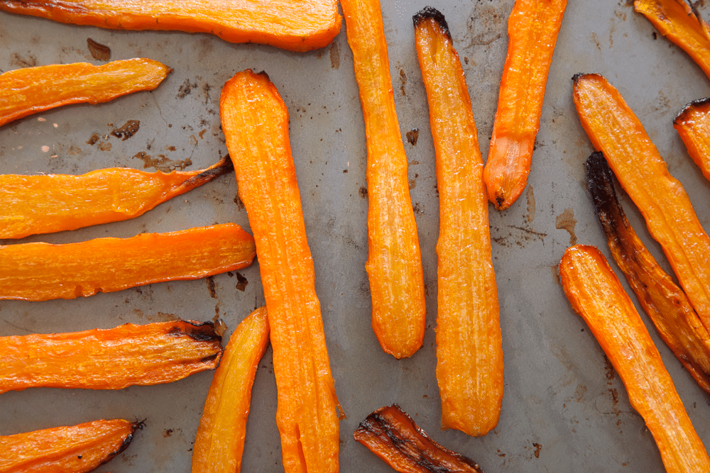 Roasted carrots, a key ingredient for your carrot and orange soup