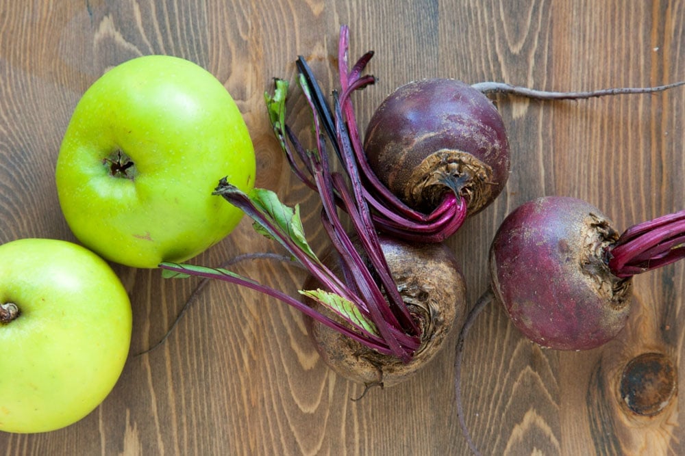 Bramley apples and beetroot