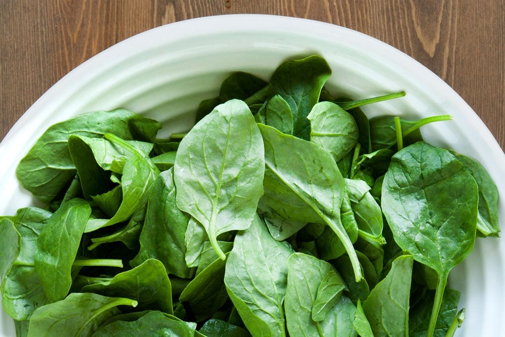 Baby spinach in a bowl