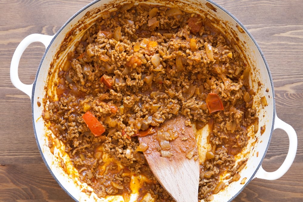 Lamb keema in a pan