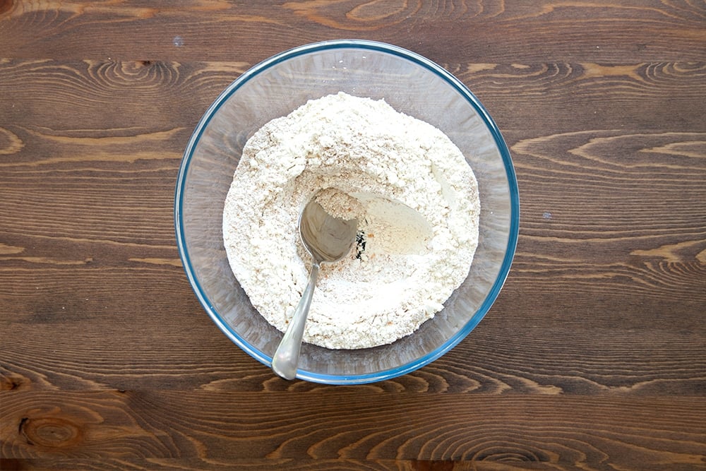 Mixing the waffle mixture