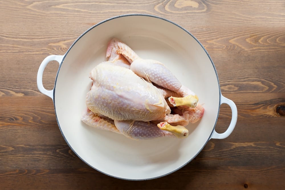 Preparing the chicken to roast