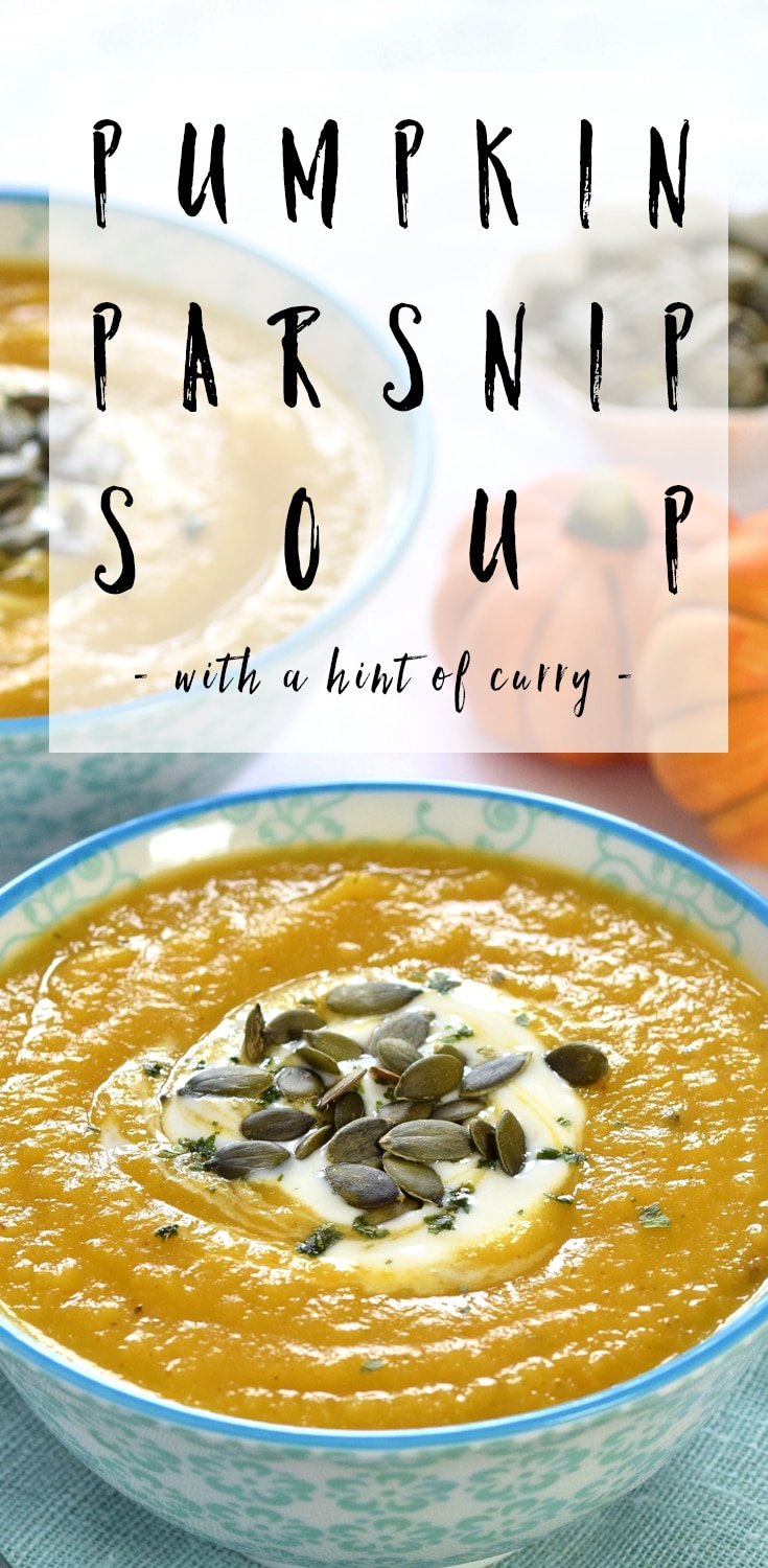 Curried pumpkin & parsnip soup - a deliciously warming soup for a cold winter's day #recipe #soup