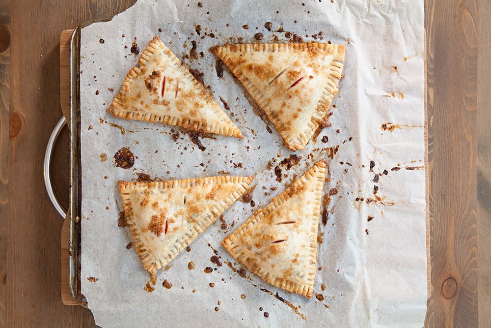 Freshly baked gluten-free chocolate and strawberry parcels