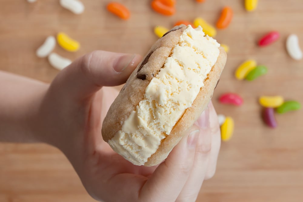 Assembling the gluten-free ice cream sandwiches