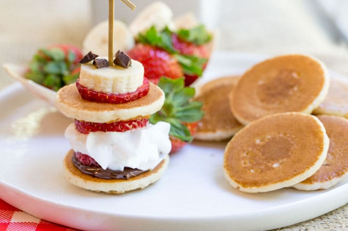 Banana Split Pancake Bites by dinner then dessert