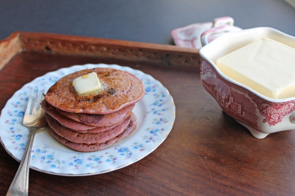 Beetroot Blueberry and Buckwheat Pancakes by veggie desserts
