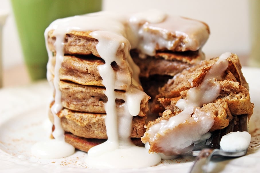 Cinnamon Roll pancakes by dinner then dessert