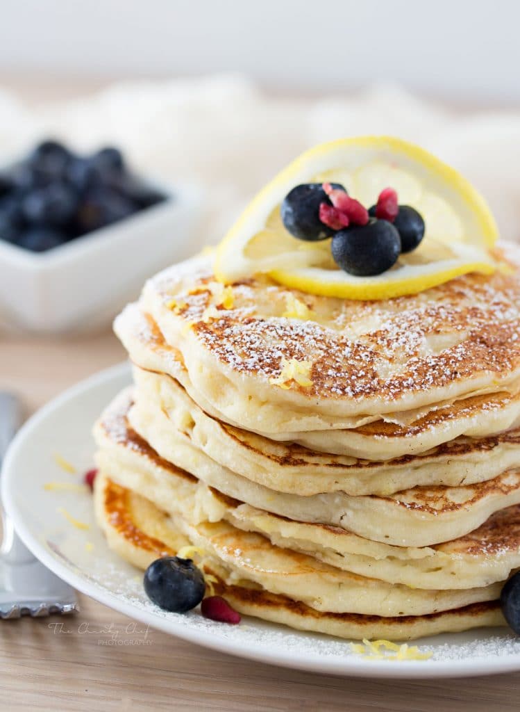 Lemon Ricotta Pancakes by the chunky chef