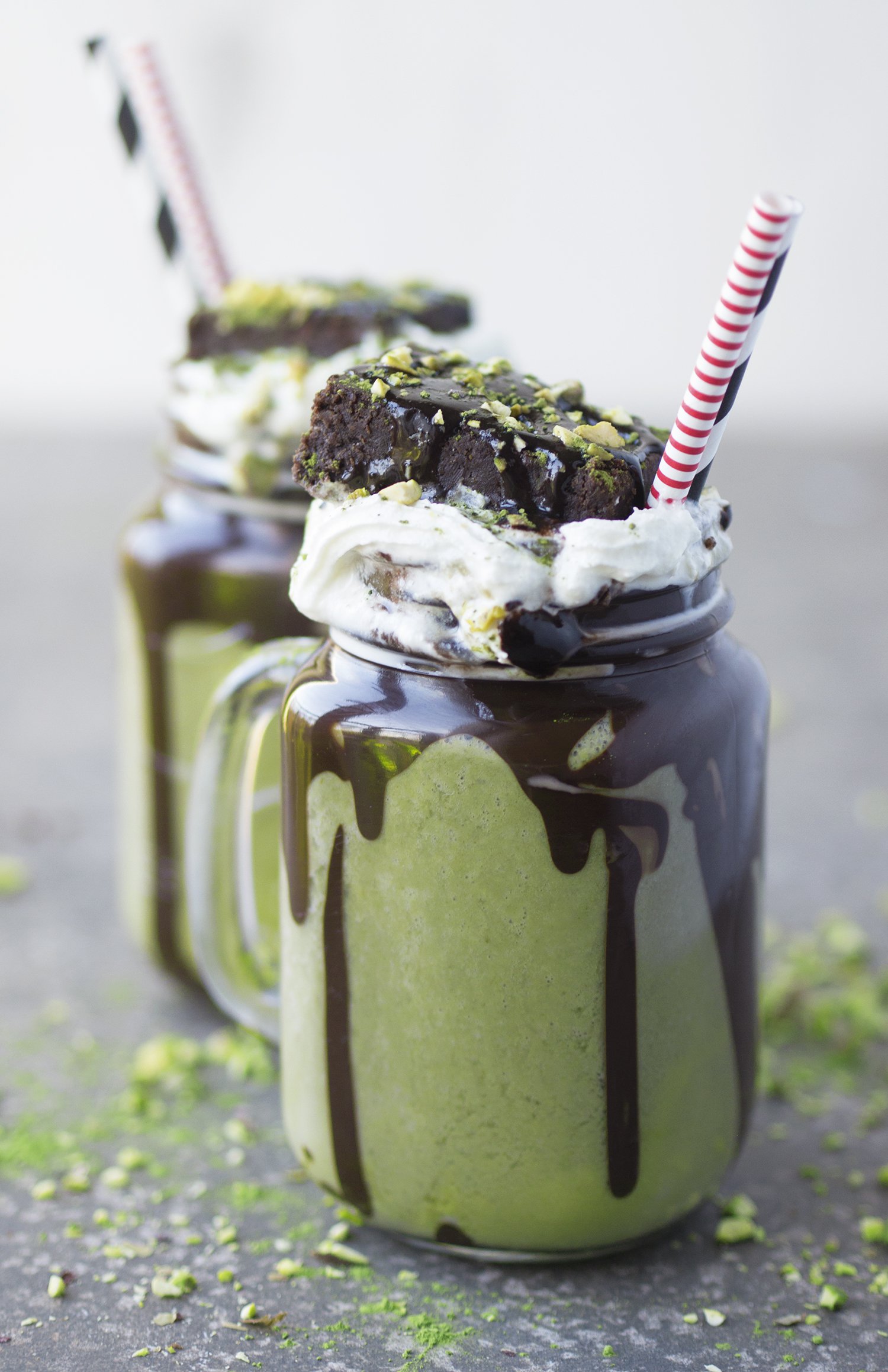 healthified vegan matcha freakshake by Nadia's Healthy Kitchen