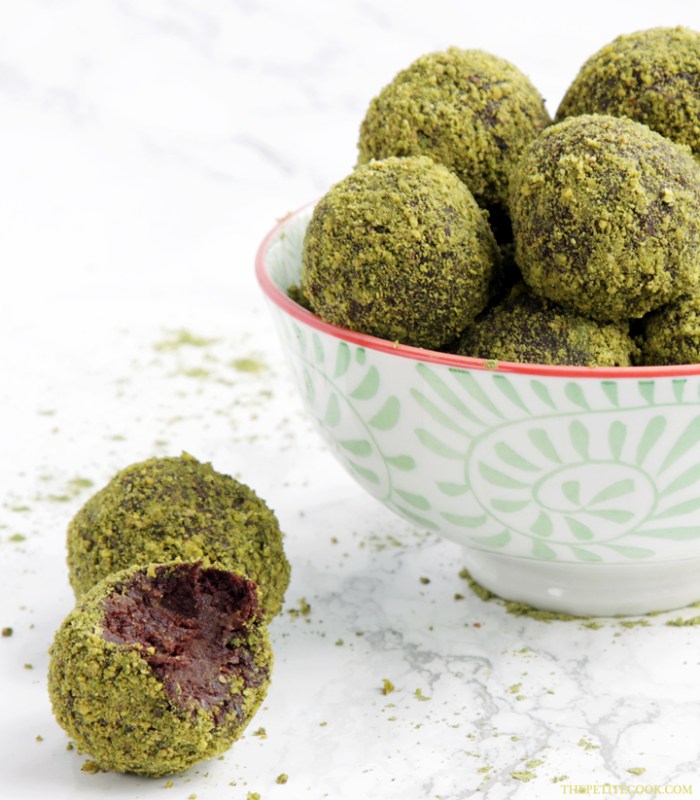 matcha orange cocoa truffles by the petite cook