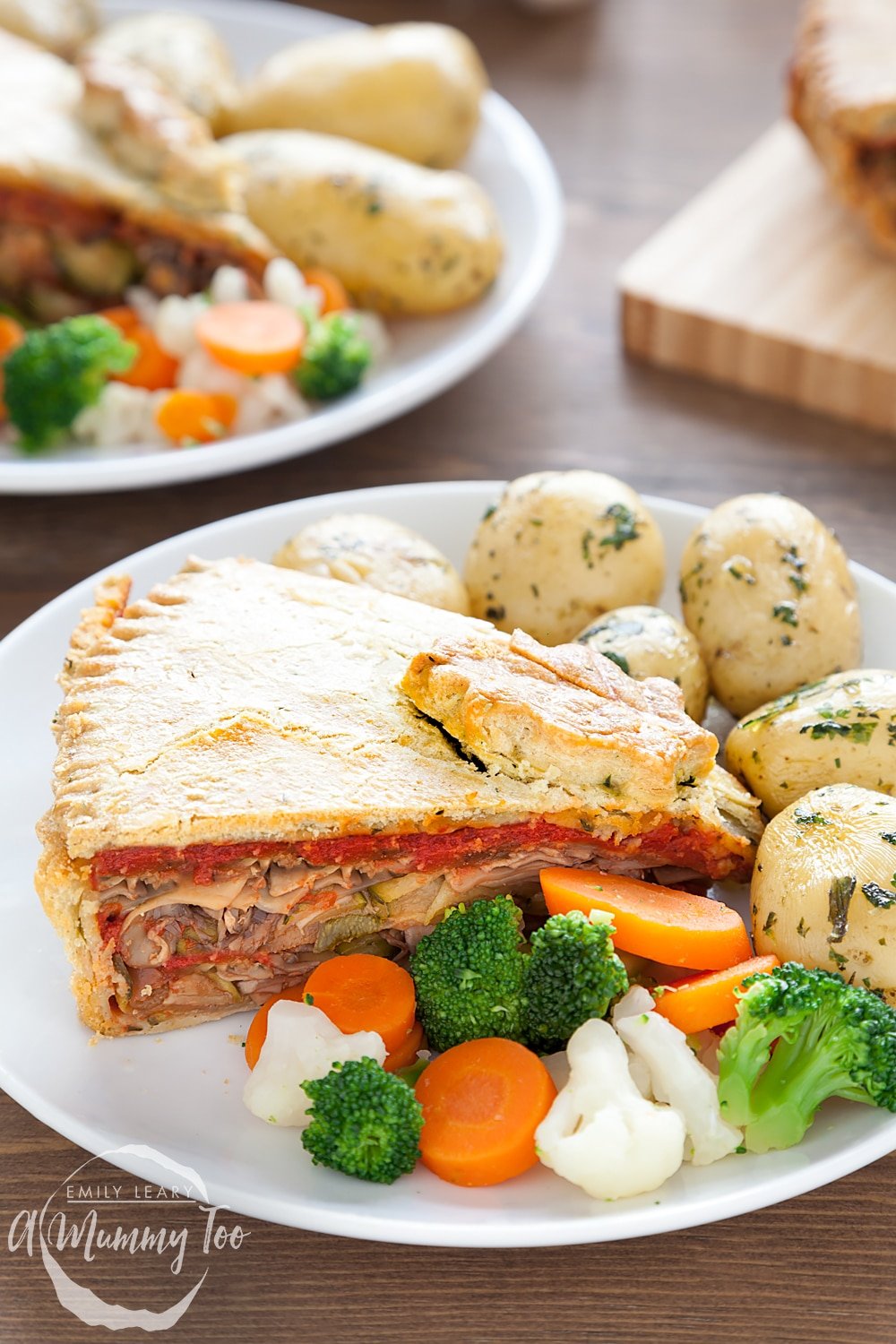 Find out how to make this delicious layered vegetable pie with basil infused pastry
