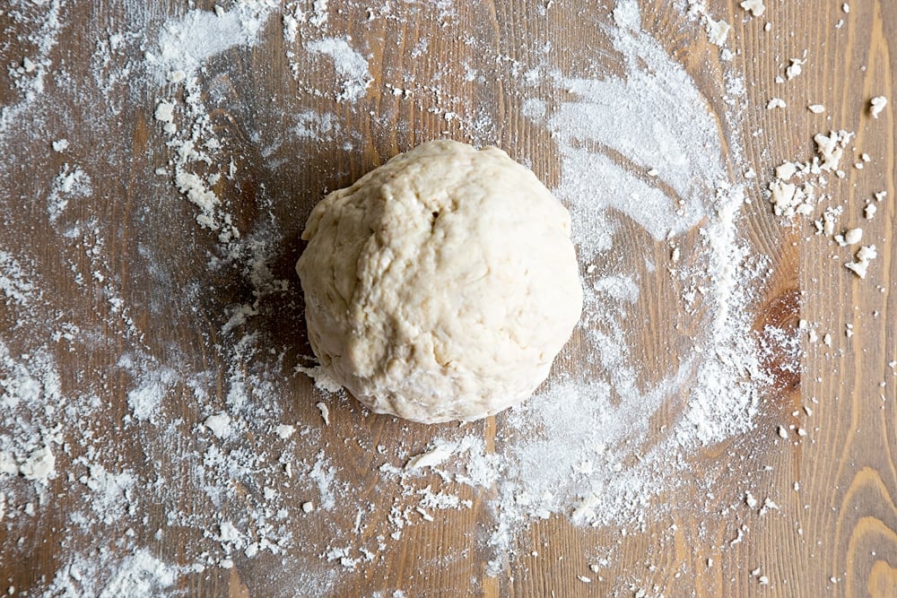 Tortilla mix rolled into a ball, taking care not to overwork the dough