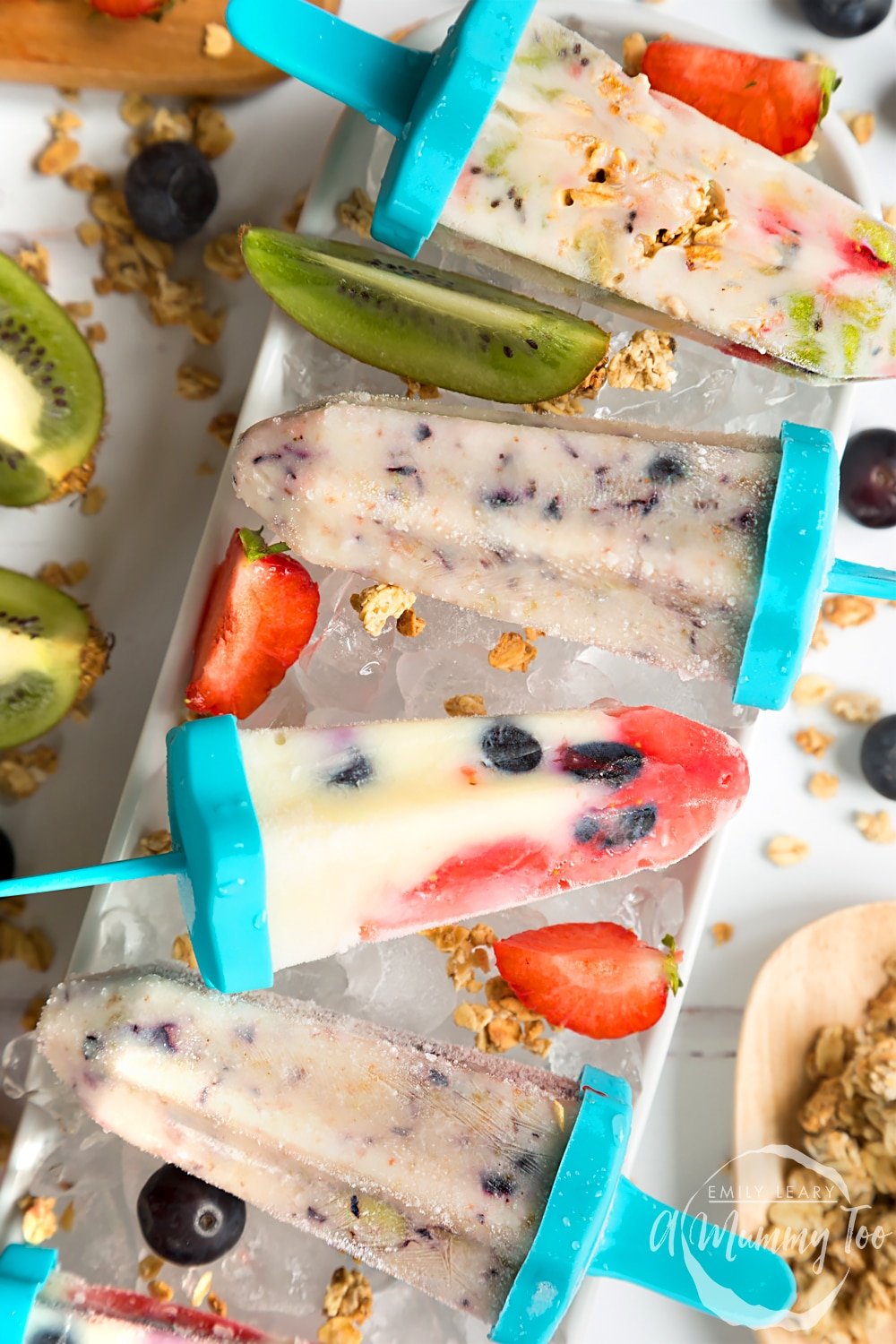 These delicious fruit and yogurt frozen lollies are the perfect, healthy treat for a Summer's day - enjoy them at a picnic or at your next BBQ!