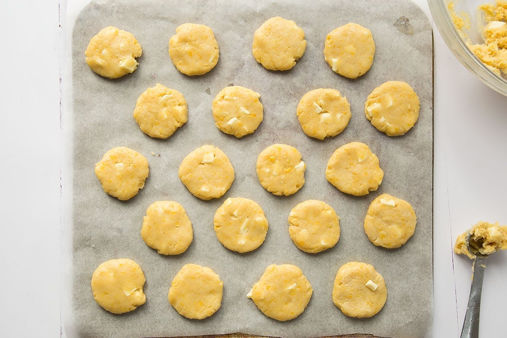 Preparing to bake the tasty mini sweetcorn and white chocolate cookies