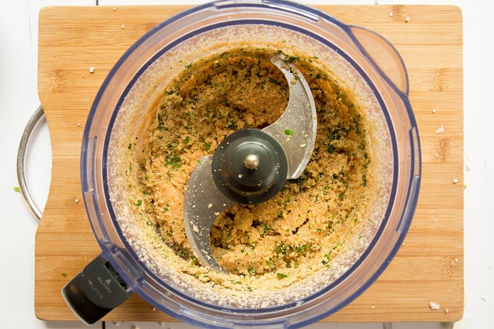 Preparing the no waste veggie sausages