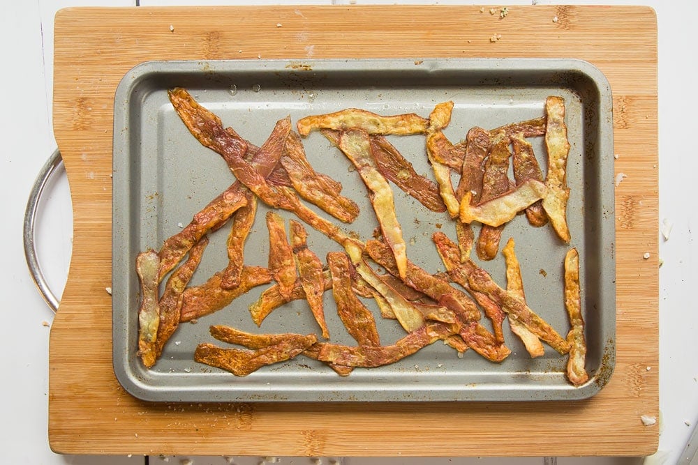 Freshly baked potato skin fries