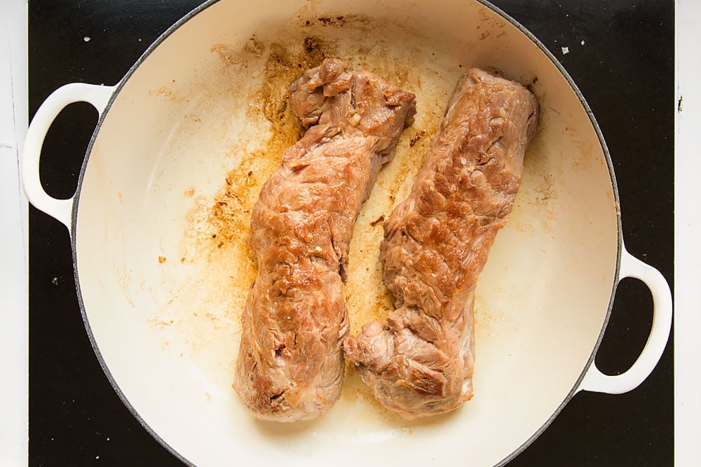 Searing the Welsh Lamb fillets